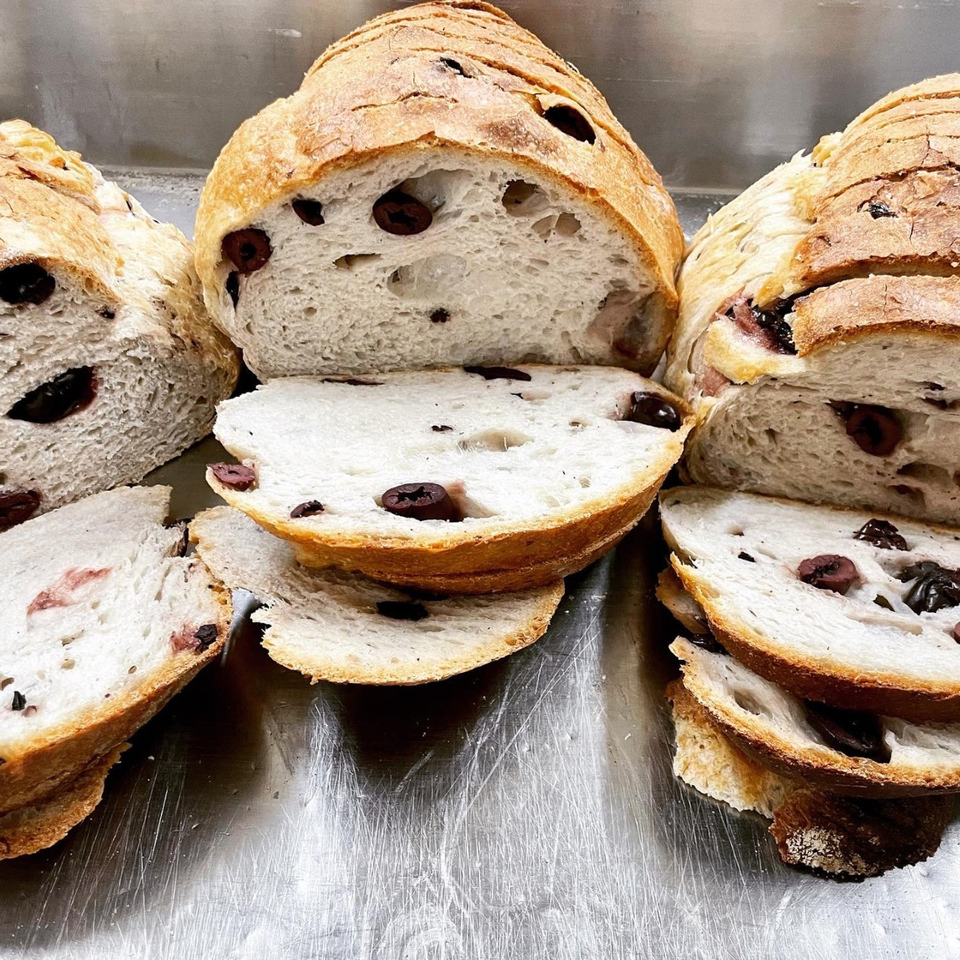 Artisan olive sourdough studded with whole kalamata olives